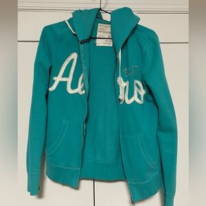 Aeropostale Turquoise Hoodie with White Logo
